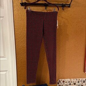 Super Soft Rust and Black Patterned Leggings NWT sz L